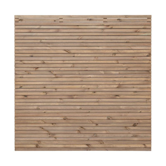 Niko hegn 180 x 180 cm med brædder 15 x 45 cm i brun