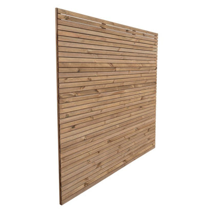 Niko hegn 180 x 180 cm med brædder 15 x 45 cm i brun