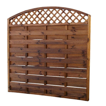 Hegn med bue og gitter 180 x 180 cm brun ramme 35 mm