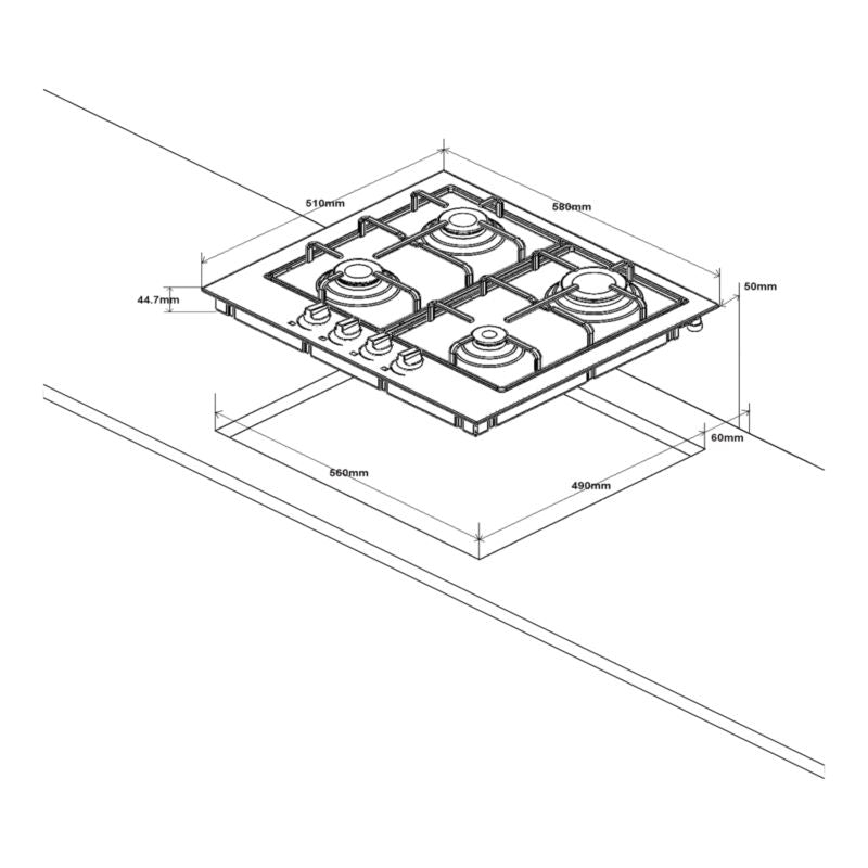 GoodHome 4‑zonet gaskogeplade