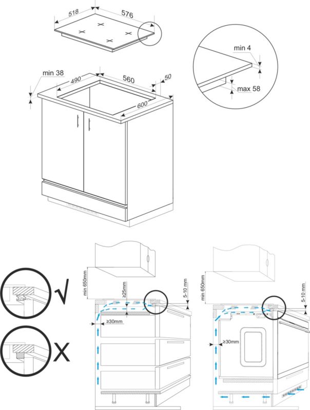 Amica PI6540PTK induktionskogeplade