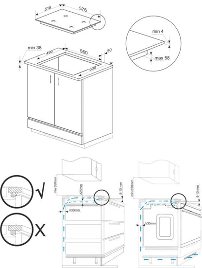Amica PI6540PTK induktionskogeplade