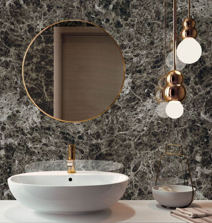 PCV-vægpanel 2440 x 610 mm mørk marmor