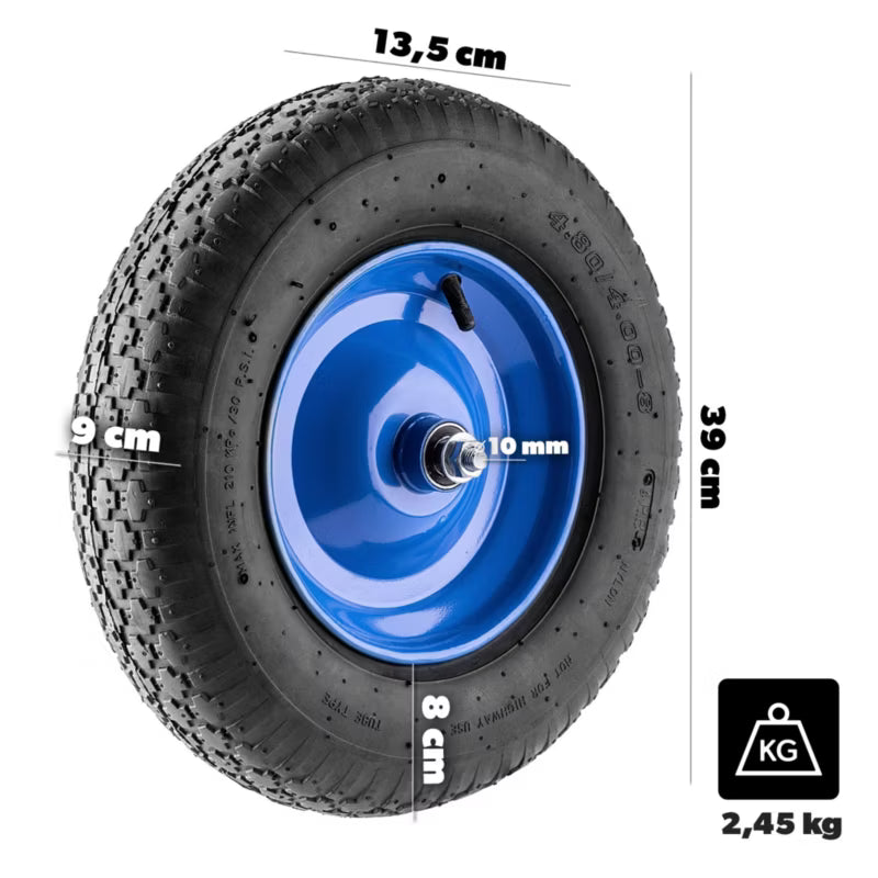 Pneumatisk Trillebørshjul 39 cm Blå