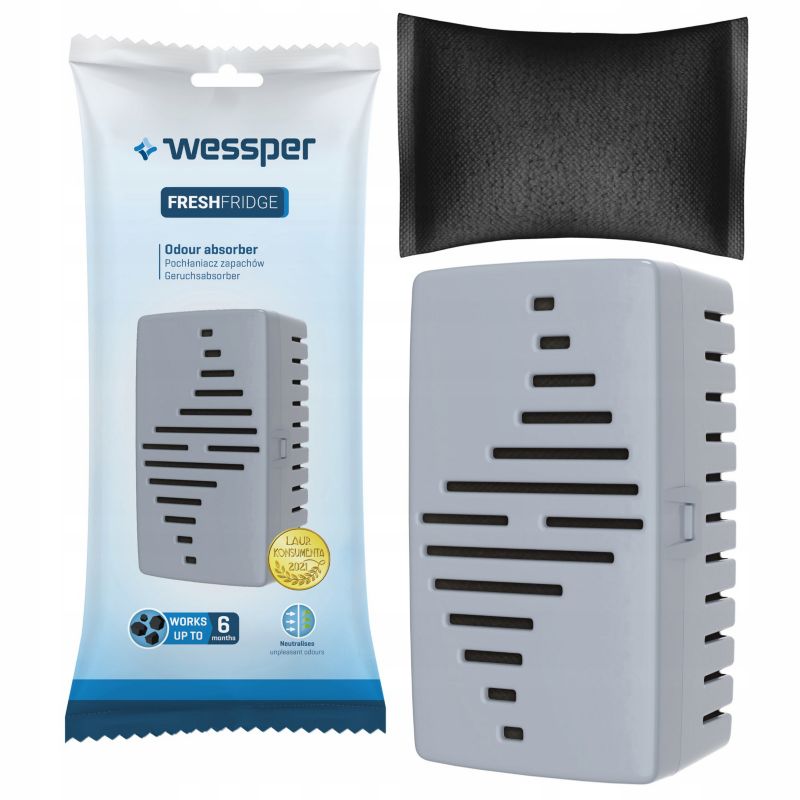 Lugtfjerner til køleskab, Wessper, med udskifteligt filter, lugtneutralisator, 1 stk.