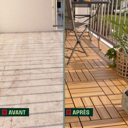 Klikstrom Floro terrassefliser i akacietræ, 4 stk.