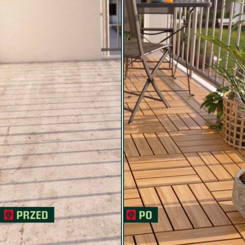 Klikstrom Floro terrassefliser i akacietræ, 4 stk.