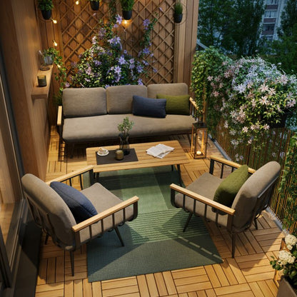 Terrasseflise Floro 30x30 cm Akacie 4 Stk.