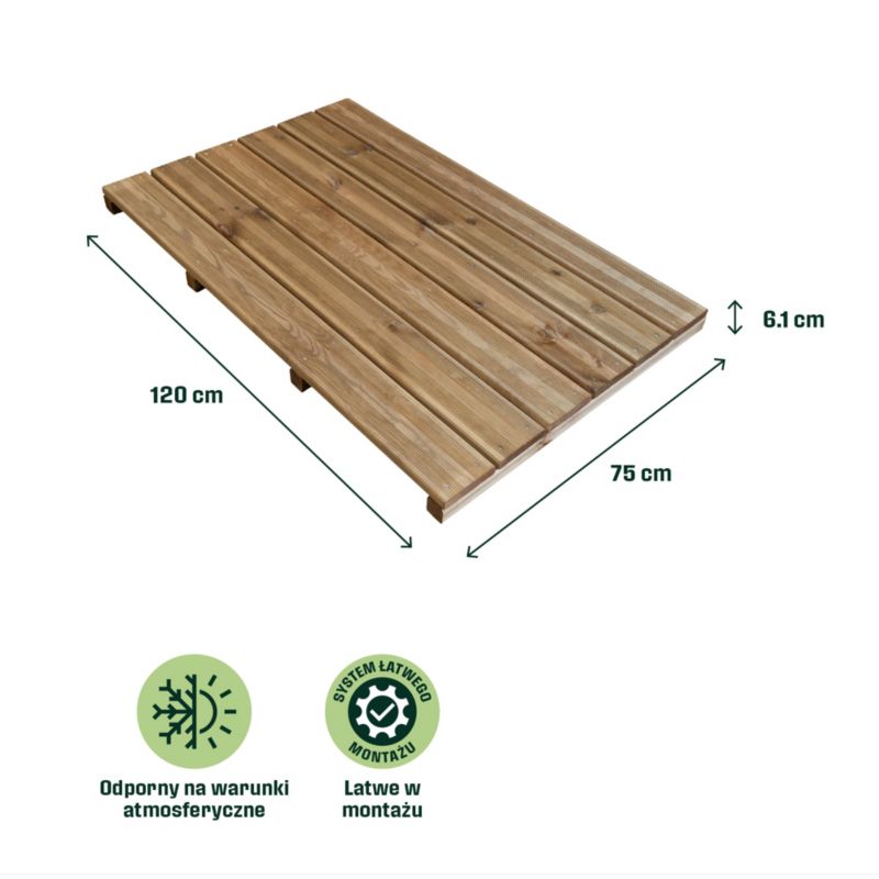 Klikstrom Halden terrasseplatform 120 x 75 x 6,1 cm