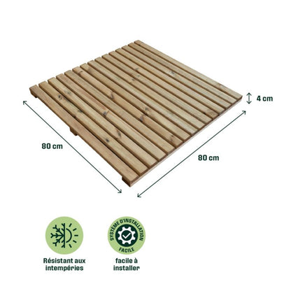 Klikstrom Skien terrasseplatform i fyrretræ 80 x 80 x 4 cm