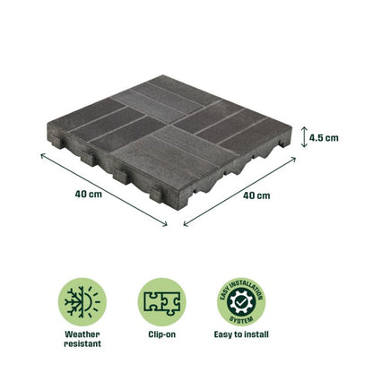 Blooma kompositpodie med kliksystem 40 x 40 x 4,5 cm grå