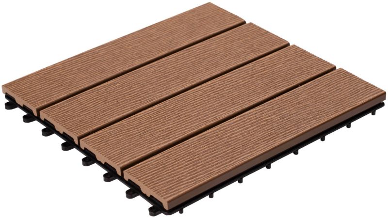 Kompositdæk DLH 30 x 30 cm teaktræ