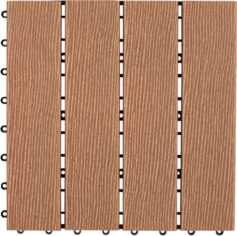 Kompositdæk DLH 30 x 30 cm teaktræ
