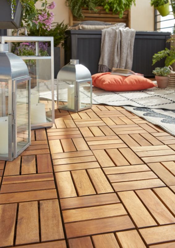 Terrasseplatform GoodHome 30 x 30 cm akacietræ 4 stk.