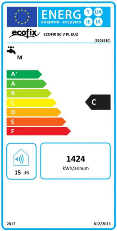 Ecofix 80 V elektrisk vandvarmer 78 l