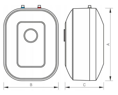 Vandvarmer POC.D-10 Luna inox 10 Liter Trykfast Under Vask