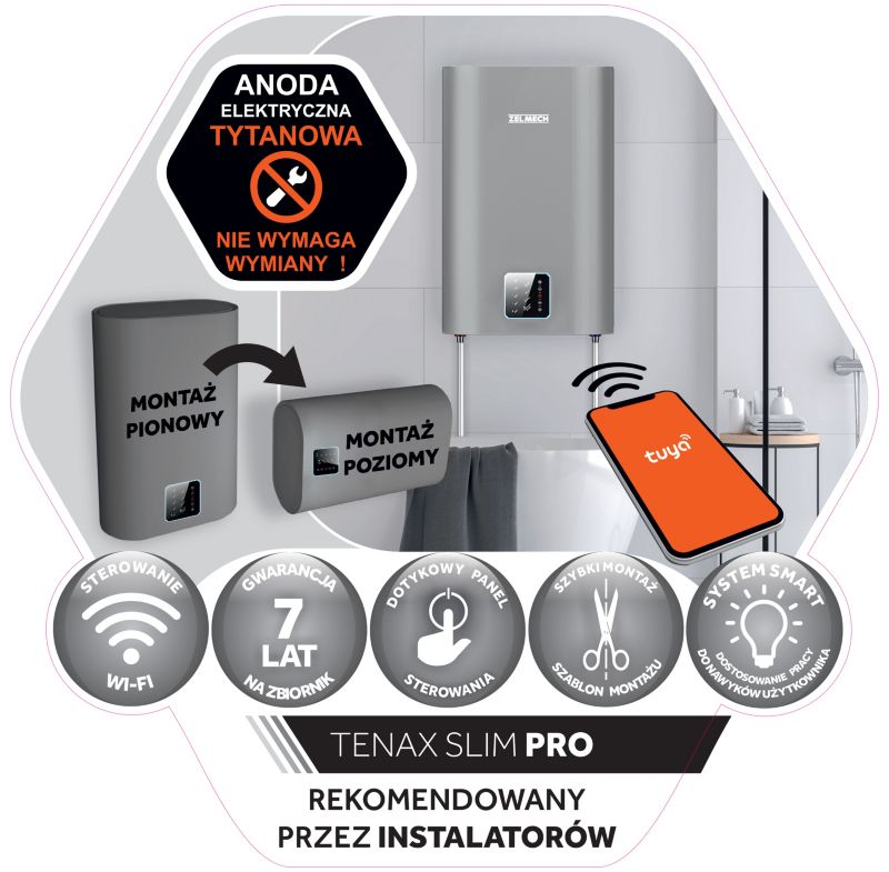 Zelmech Tenax Slim Pro 100 l vandvarmer