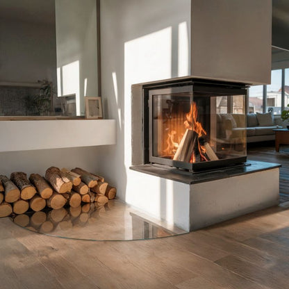 Gulvplade til Brændeovn 100x100 cm Hærdet Glas Klar