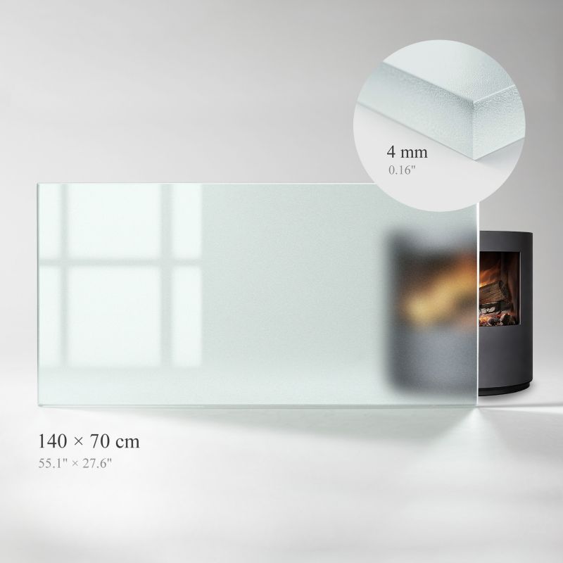 Gulvplade til Brændeovn Hærdet Glas 140x70 cm Frostet