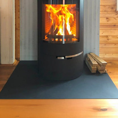 Pejsedækplade 100x70 cm Sort Mat Stål 4071214919606