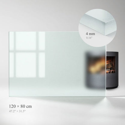 Gulvplade til Brændeovn 120x80 cm Hærdet Glas Frostet