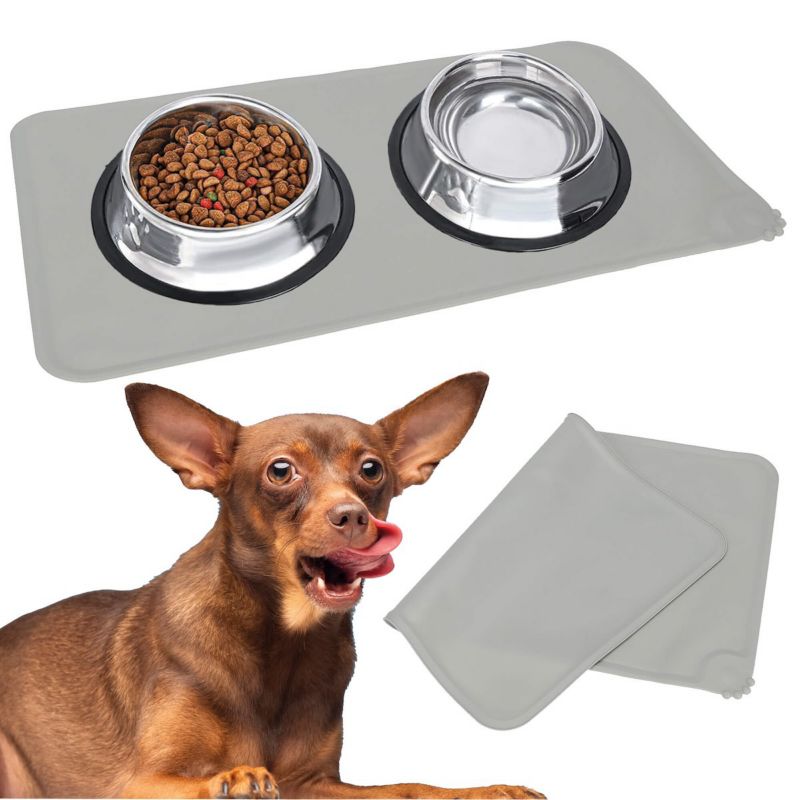 Springos vandtæt og skridsikker måtte til hunde- og kattebakke, grå, 1 stk.