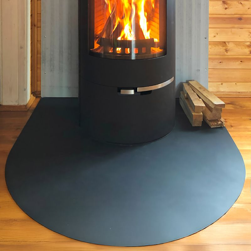 Gulvplade til Brændeovn 100x100 cm Sort Stål | 4071214919941