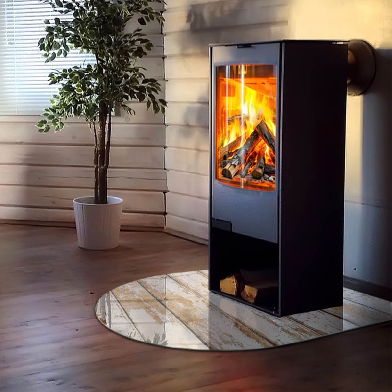 Glasplade Halvoval 100x100 cm Træmotiv 4070095798911