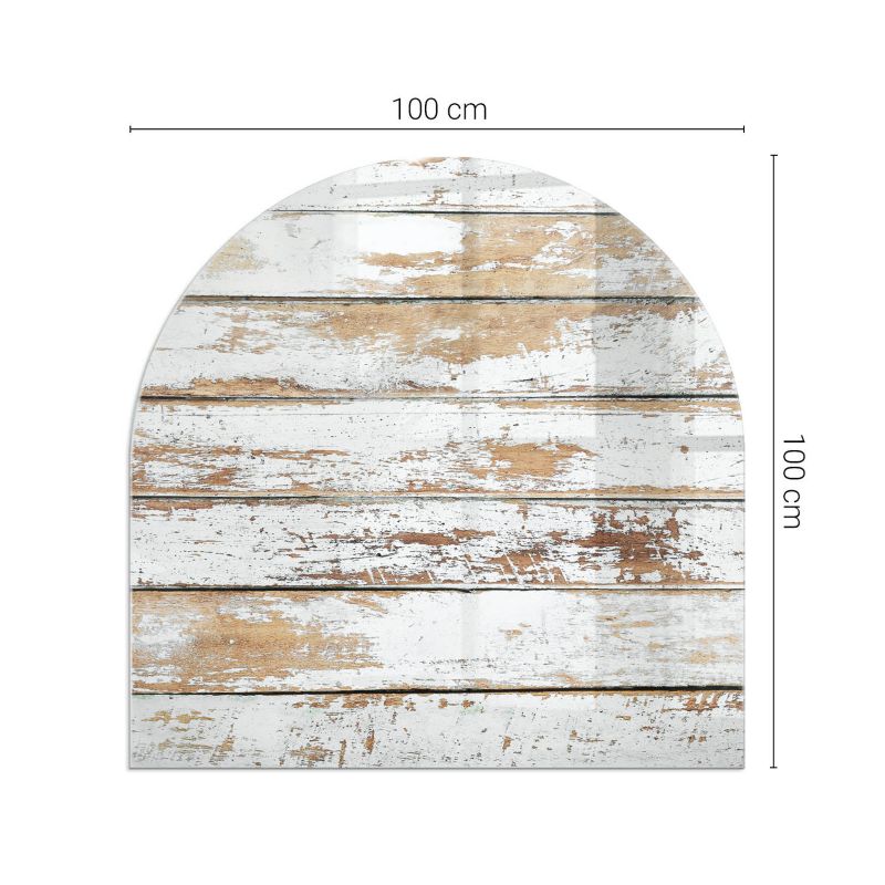 Glasplade Halvoval 100x100 cm Træmotiv 4070095798911