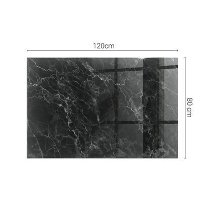 Gulvplade Glas 120x80 cm Marmormønster Sort