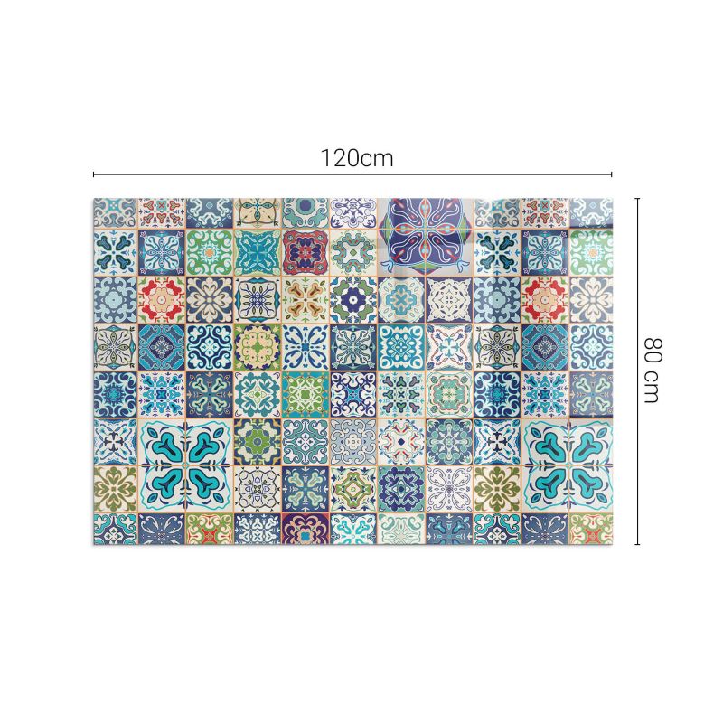 Glasgulvplade 120x80 cm Mosaikmønster Blå 4070095819128