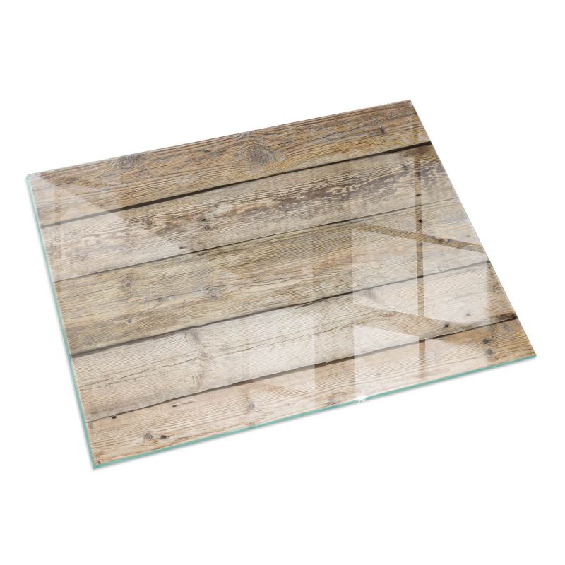 Glasgulvplade 60x40 cm Træstruktur Beige