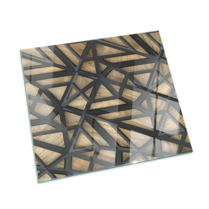 Gulvplade Glas 60x60 cm Geometri Brun
