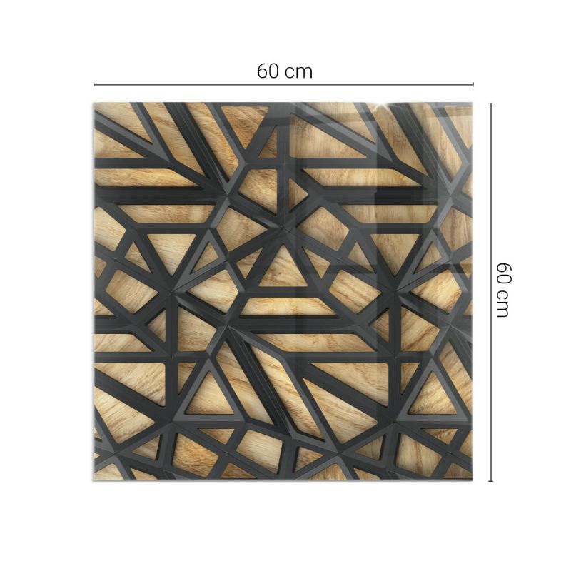 Gulvplade Glas 60x60 cm Geometri Brun