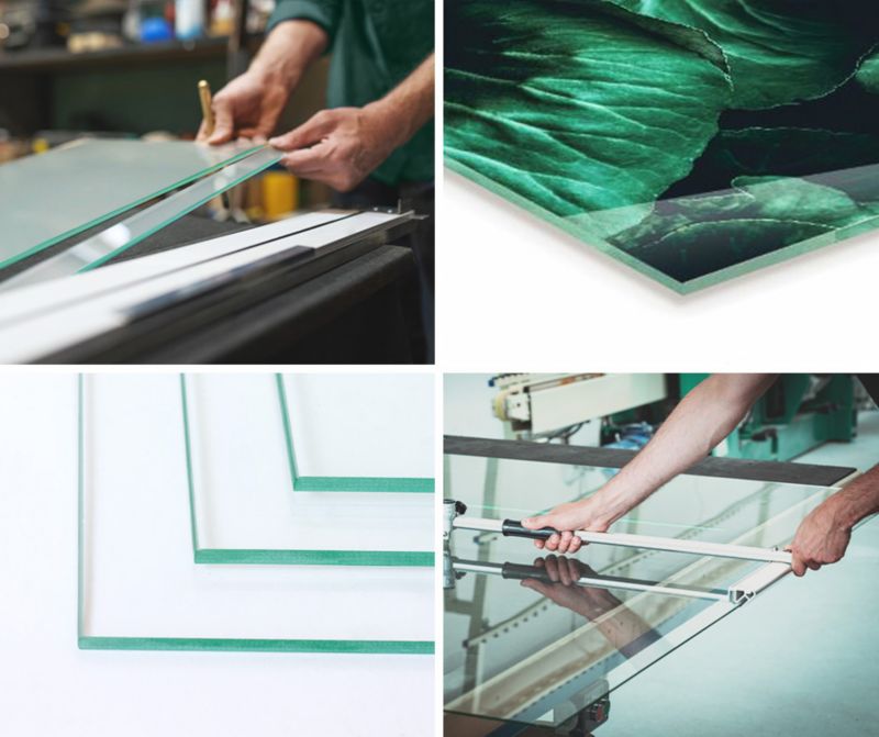Gulvplade Glas 80x60 cm Marmorlook