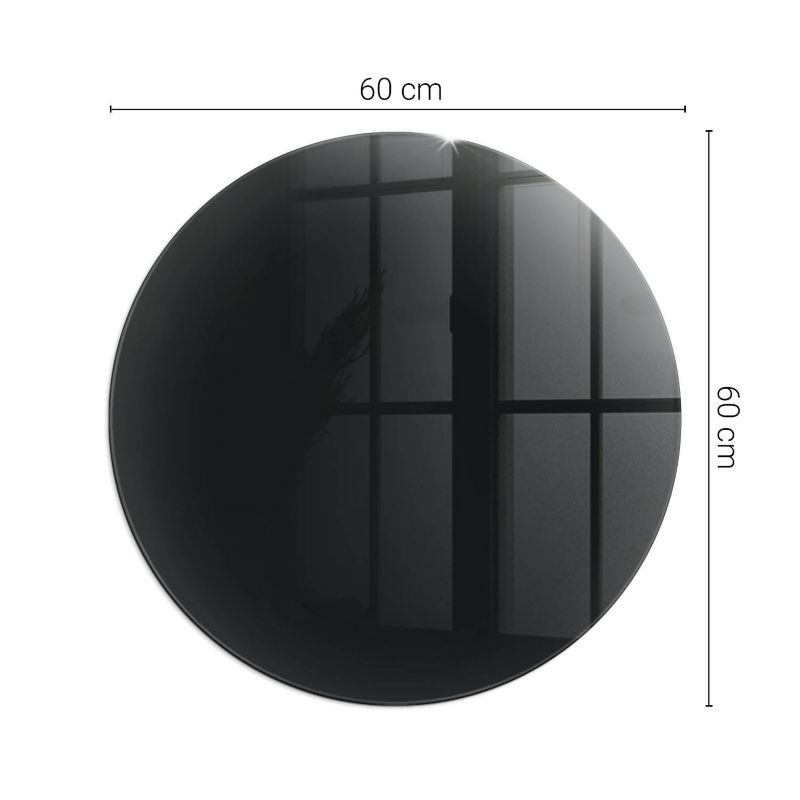 Glasgulvplade Rund Ø60 cm Mørk Grafit
