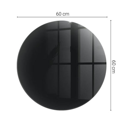 Glasgulvplade Rund Ø60 cm Mørk Grafit