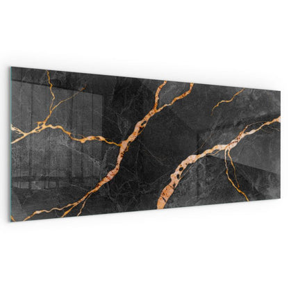 Glasplade til Brændeovn 125x50 cm Marmorlook