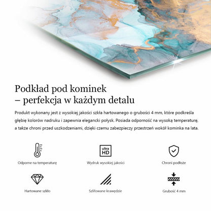 Glasplade til Brændeovn 125x50 cm Marmorlook
