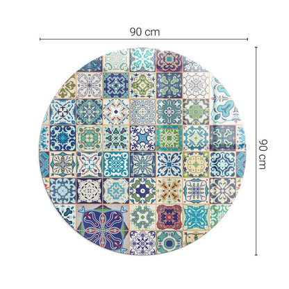 Gulvplade Glas Rund Ø90 cm Mosaikmønster | 4070621506508