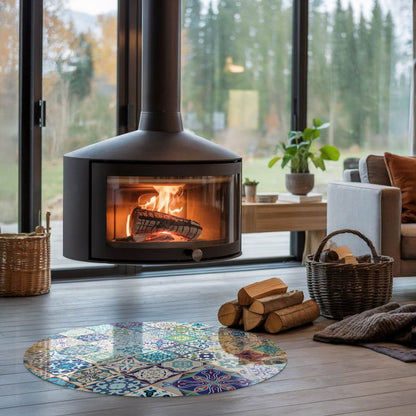 Gulvplade Glas Rund Ø90 cm Mosaikmønster | 4070621506508