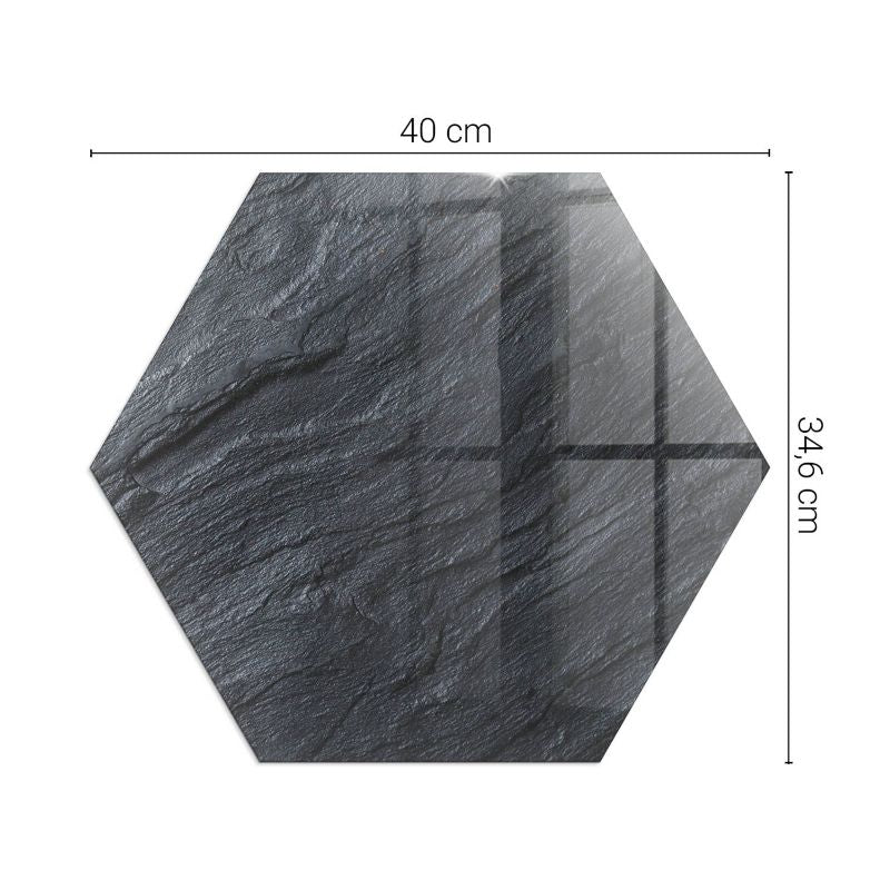 Gulvplade til Brændeovn 40x40 cm Hærdet Glas Stenlook | 4070621516118