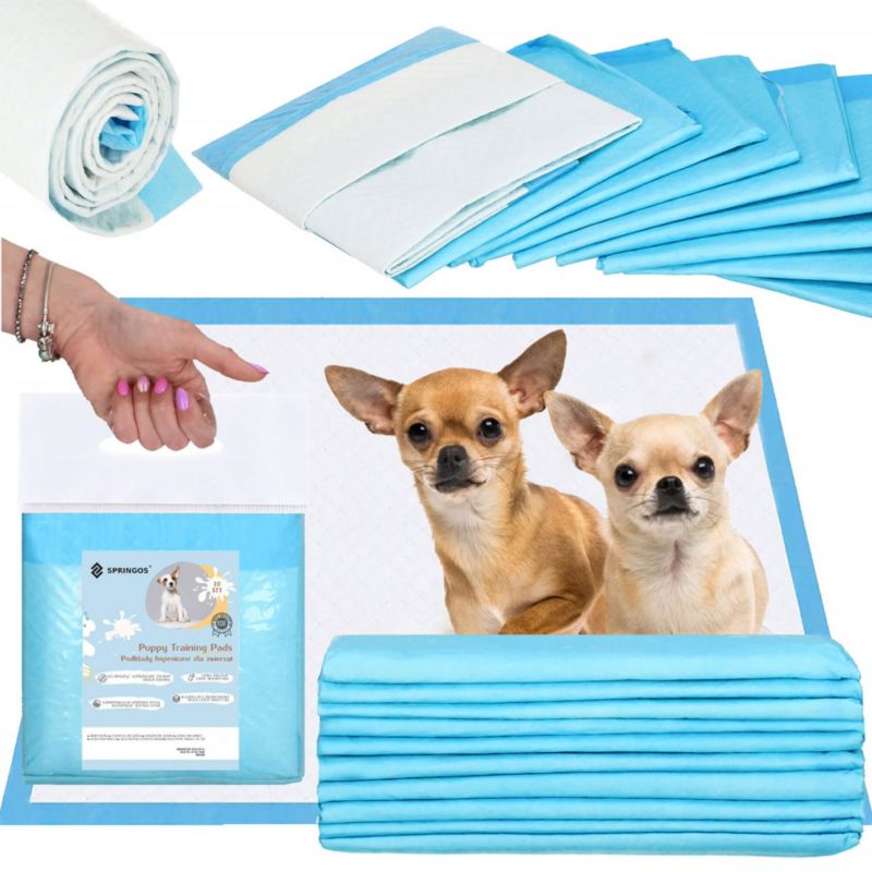 Springos hygiejneunderlag til hunde 35 x 45 cm 10 stk. absorberende måtter til træning i renlighed 1 sæt