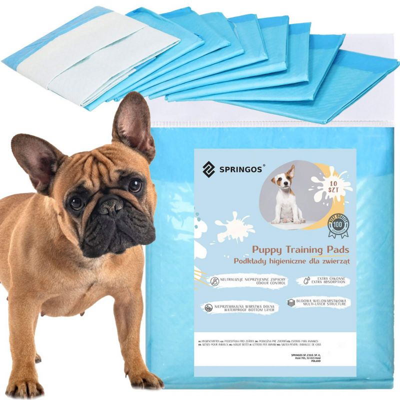 Springos hygiejneunderlag til hunde 40x60 cm 50 stk. absorberende måtter til renlighedstræning 1 sæt