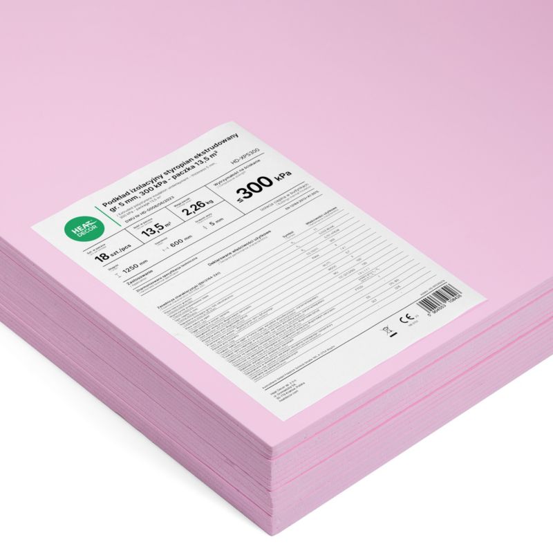 Gulvisolering Ekstruderet Polystyren 5 mm 13,5 m²