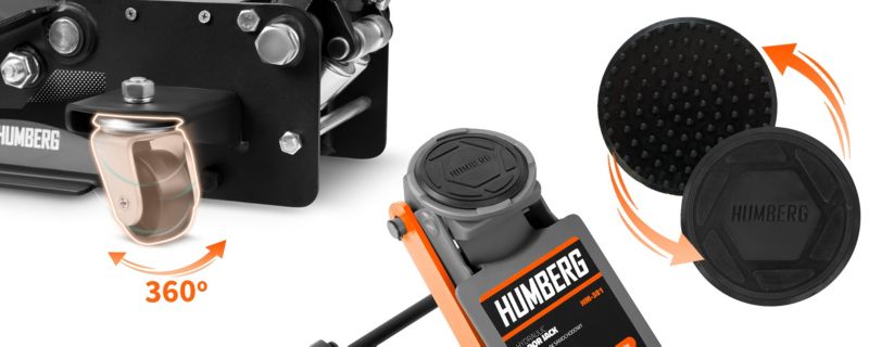 Humberg hydraulisk lavprofil bil donkraft 75-505 mm 3T 1 stk.