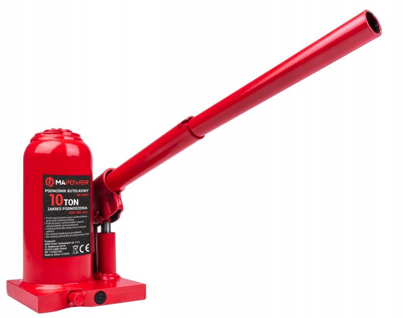 MAPOWER hydraulisk søjleflaske donkraft 200-385 mm 10 t, 1 stk.