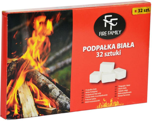 Fire Family hvid optændingsblok til pejs, 32 stk