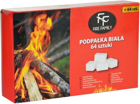 Fire Family hvid optændingsblok til pejs 64 stk