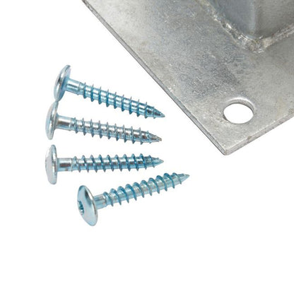 Støtte med skruer 70 x 70 mm galvaniseret